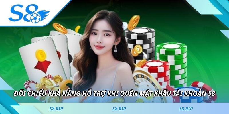 Đối chiếu khả năng hỗ trợ khi quên mật khẩu tài khoản S8